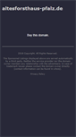 Mobile Screenshot of altesforsthaus-pfalz.de